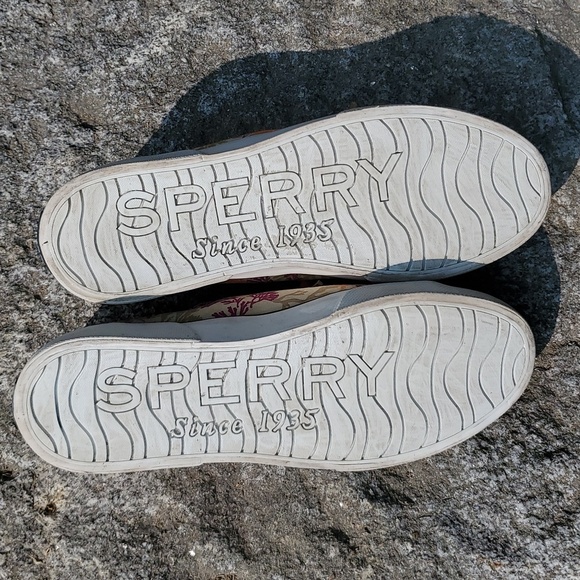 Sperry Classic CVO Sneakers Twig Pattern Tan Purple Orange Sz 9 M - Picture 4 of 13